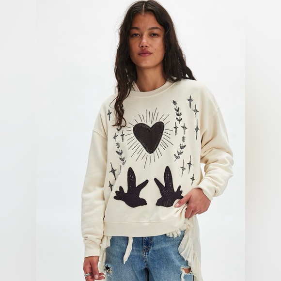Free People Tops - Free People x Tricia Fix My Heart Crewneck